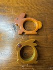2 VINTAGE 1950S BAKELITE RABBIT BUNNY NAPKIN RINGS — photo 6