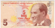 2009 Turkey 5 Lirasi 701420 Paper Money Banknotes Currency