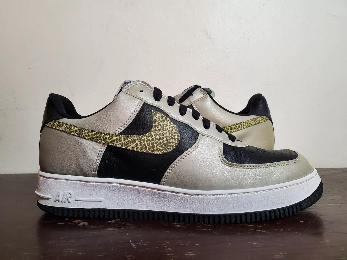 Nike Air Force 1 B Low Co.JP 2001 Snake 3M Silver Black 624040-001 sz 11 Men's
