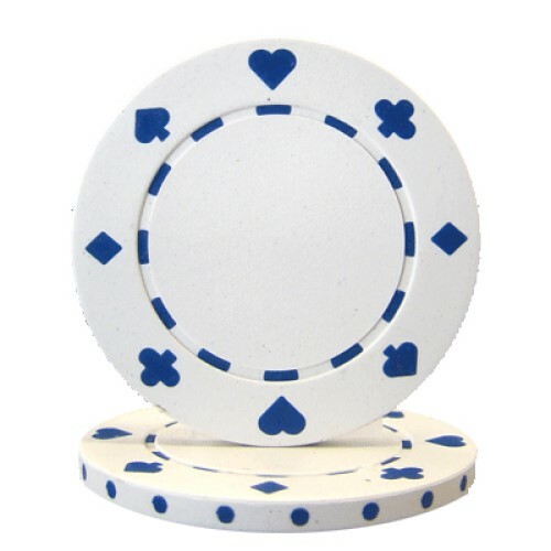 50 White Suited 11.5g Clay Poker Chips New eBay