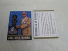 Philadelphia Eagles DICK VERMEIL Signed PRINCIPLES OF WINNING Card HOF AUTOGRAPH