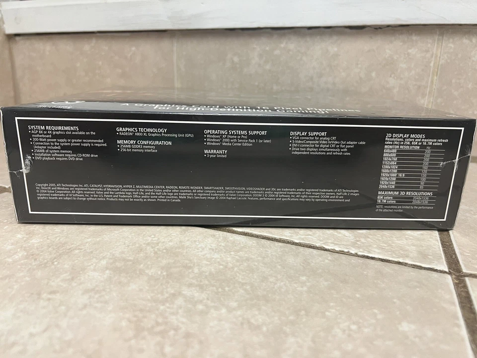 Vintage ATI Radeon X800 XL 256MB GDDR3 SDRAM AGP 4x/8x - Brand New - New in Wrap - Image 4 of 4