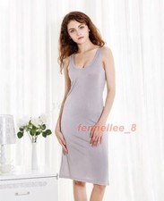 Women Mulberry Silk Full Slips Dresses Cami Under Slip Chemise Nightgown Dress