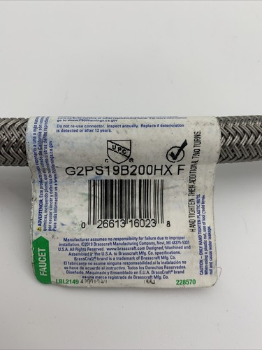Conector de conexión de empuje nominal BrassCraft y válvula de latón 1/2" G2PS19B200HX F - Imagen 2 de 3