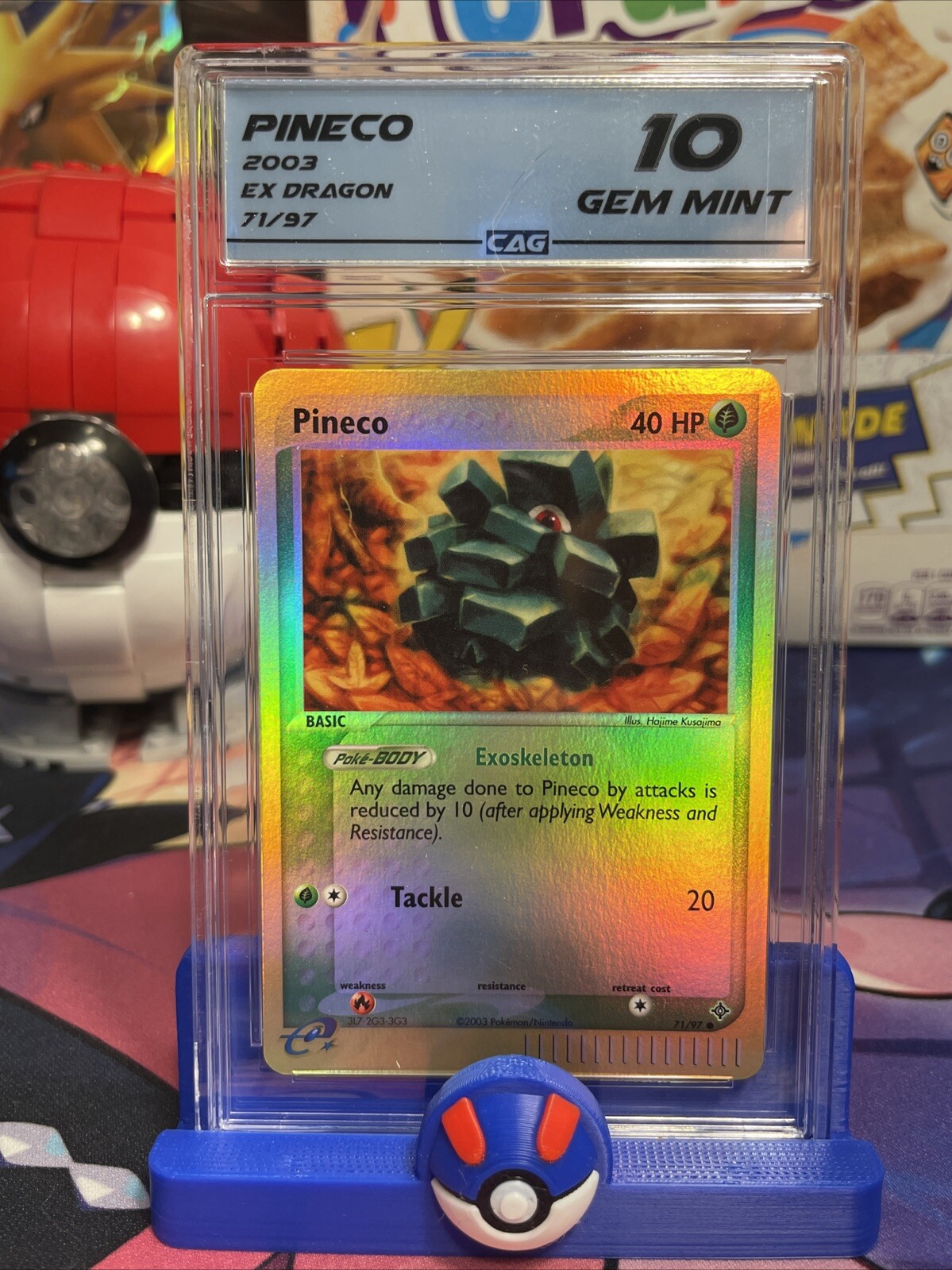 2003 Pokemon EX Dragon Non Holo Pineco 71/97 CAG 10 GEM MINT