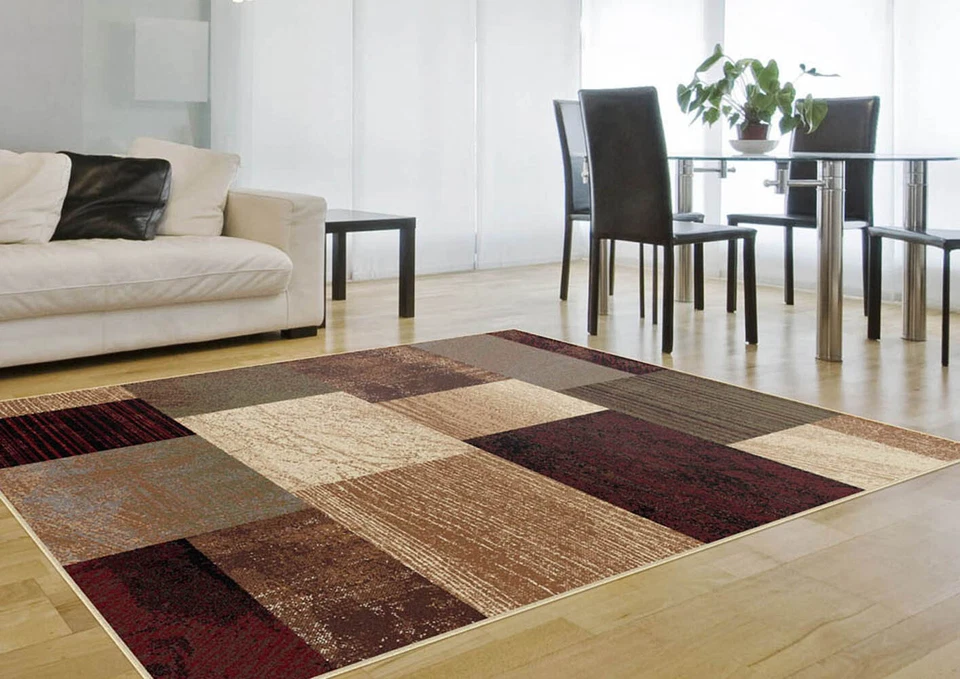 Multi-Color Squares Panels Contemporary Area Rug Blocks Patchwork Boxes Carpet - Image 3 of 3