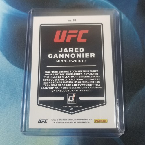 2022 Donruss UFC Jared Cannonier #51 Purple Laser 38/99 Prizm Parallel NM/M - Bild 2 von 2