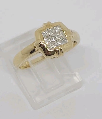 LeVian 18K Yellow Gold Natural Princess Cut Diamond Ring Size 6.75 MSRP $2,000 - Picture 2 of 11