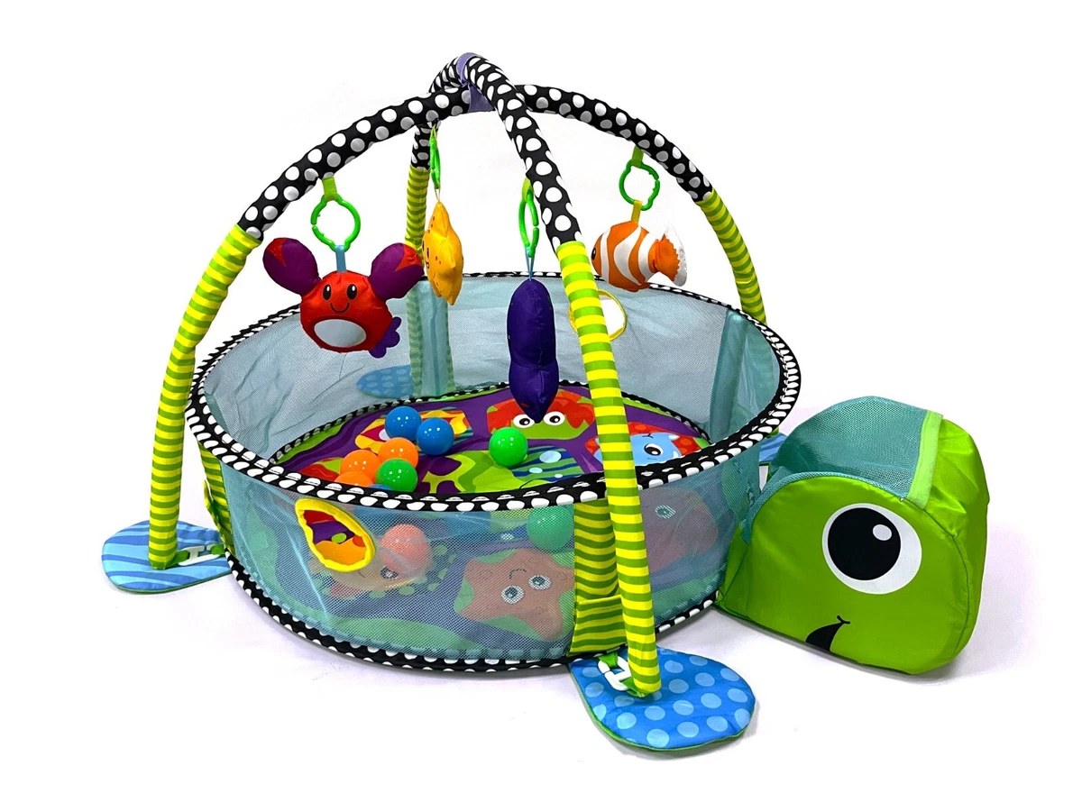 Kids 3 in 1 Turtle Baby Gym Activity Floor Mat, Ball Pit & Toys Baby Play  mat