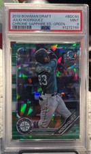 2019 BOWMAN DRAFT CHROME SAPPHIRE EDITION GREEN /50 JULIO RODRIGUEZ PSA 9 #BDC60