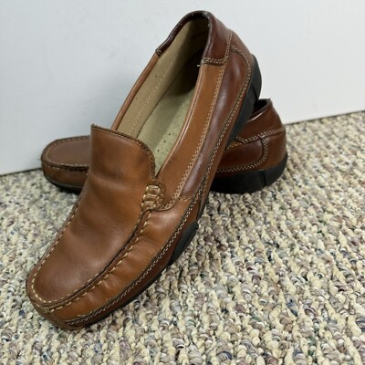 Thom McAn Mens 8.5M Brown Leather Slip On Casual Loafer Shoes