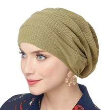 Trendy Crinkle Women's Solid Color Hijab Turban Soft Elastic Indian Bonnet Head