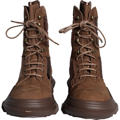 DOLCE & GABBANA Shoes Brown Suede Leather Military Combat  display picture 3