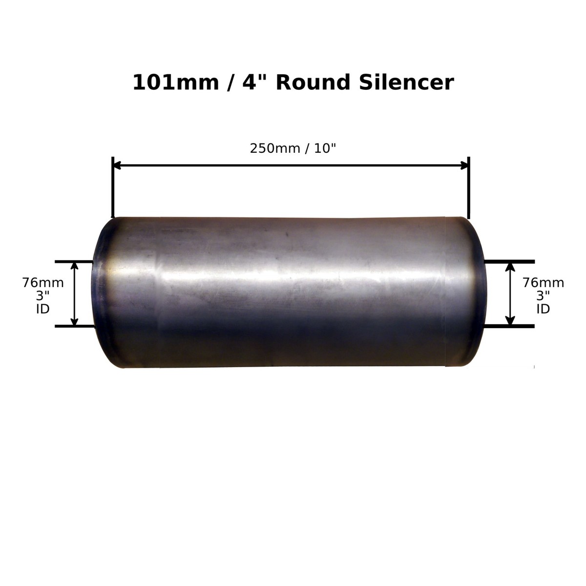 Powersprint Universal Schalldämpfer Short-Box  Y-Führung, Oval  76mm 60mm Laenge 370mm