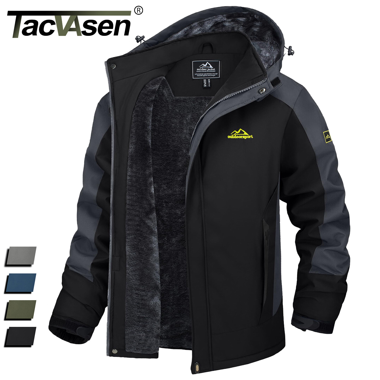 Chaqueta impermeable de invierno para hombre Chaquetas de esquí para nieve Parka Vellón Capucha Abrigos térmicos