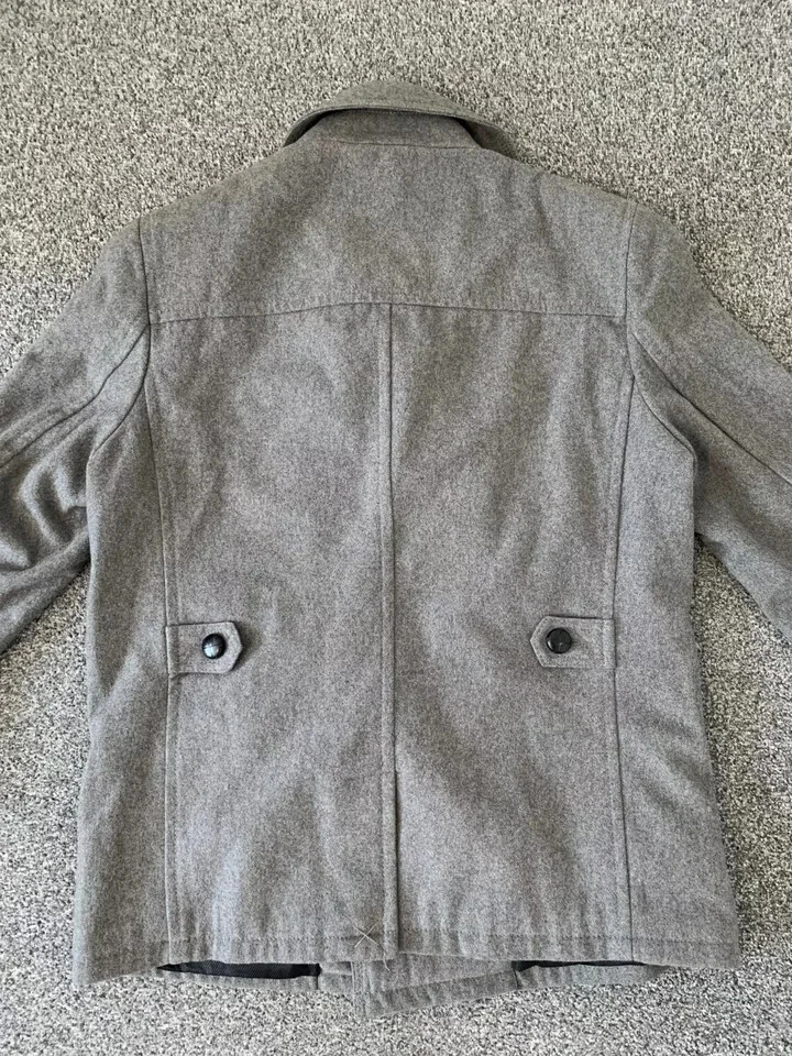 GIACCONE TRENCH LANA BURTON GRIGIO -L- PEACOAT JACKET WOOL DOUBLE BREASTED GREY - Imagen 3 de 4