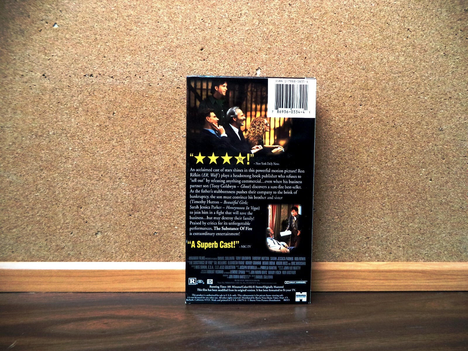 THE SUBSTANCE OF FIRE (VHS 97) Timothy Hutton, Sarah Jessica Parker