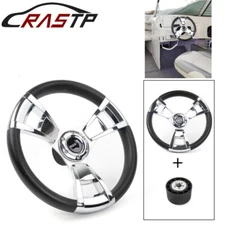 14” Marine Boat Steering Wheel 3 Spoke 3/4" Tapered Keyway with Hub Adapter