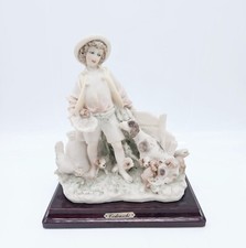 Figurina Cedraschi Capodimonte Ragazzo con Cuccioli 8" 1986 Firenze Italia