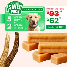 Himalayan dog chew bulk medium treat bone cheese bundle, lot of chews 5pc + 2pc