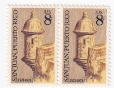 STAMP US SCOTT 1437 " El Morro Castle San Juan PR" 8 CENT 1971 MNH HORIZ PAIR