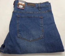 Kenneth Cole Mens 40 x 34 Straight Fit 2 Way Stretch Blue Denim Jeans  NEW