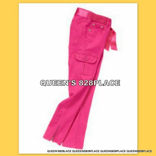 Nwt Gymboree Girls Size 4 4T Pink Pants Fashionable Fox Stretch Cargo with belt - Picture 2 of 3