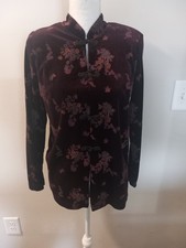 Clio PM Velvet Mandarin Jacket & Matching Skirt – Floral Print – Excellent Shape