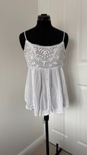 Dorothy Perkins white lacy strappy summer top UK size 12