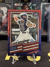 2026 Panini Stars & Stripes Prizm #64 Caden Borcherding Red/Blue Disco /13