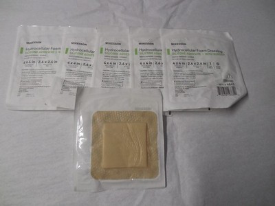 McKesson Hydrocellular Foam Dressing Silicone Adhesive w/ Border 4x4 6 Count