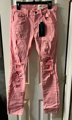 FWRD Denim Men s 30x32Pink Slim Distressed Denim Jeans NWT