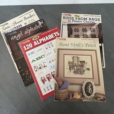VTG Leisure Arts Cross Stitch Leaflets Lot Of 5 Various Patterns Individual Pics