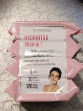 Precision Beauty Make-Up Removing Cleansing Wipes Vitamin E 4 Packs = 160