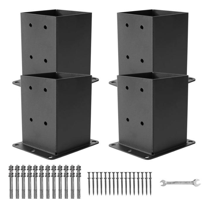 2-4-8-10pcs-4x4-6x6-post-base-kit-heavy-duty-for-deck-fence-mailbox