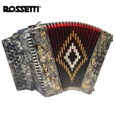 Rossetti 3112 GCF Sol 31 Button Diatonic Accordion - Grey with Strap and Case