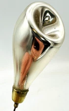 Uncommon Antique Hatpin Most Interesting & Curious Shape Silver Mercury Glass