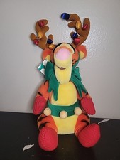 The Disney Store Winnie The Pooh TIGGER Reindeer Christmas Plush Toy 14" W/ Tag