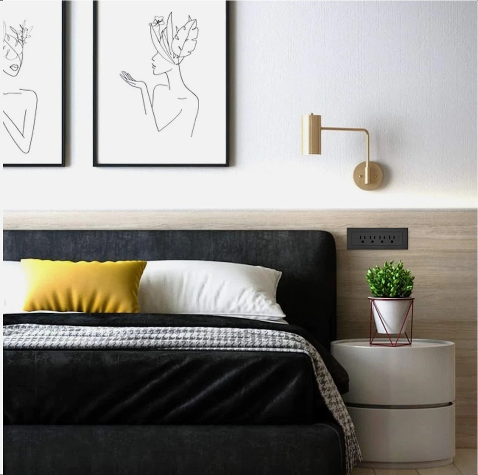 Legrand Wiremold RD4RBK10 radiant Furniture Power Center, Recessed Power Strip Foto 2 de 4