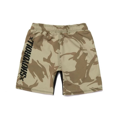 Short d'entraînement Shoyoroll marron camouflage ajusté BJJ Gi Competitor - Photo 2/2