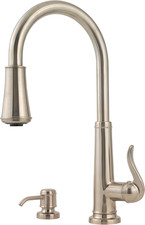 Ashfield 1-Handle Pull-Down Kitchen Faucet with Soap Dispenser, Brushed Nickel