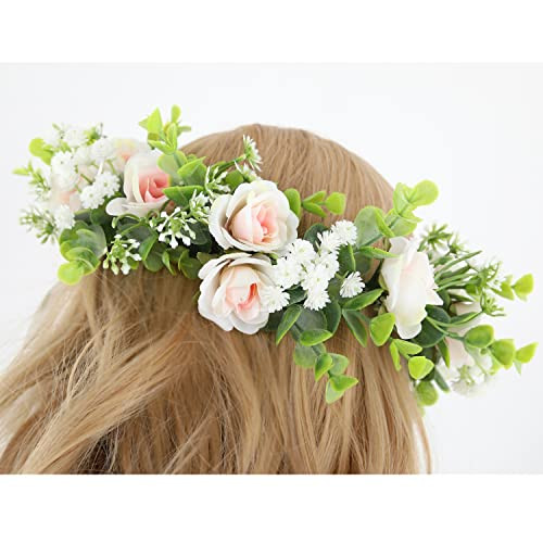 Damen Mädchen Boho Blumen Stirnband verstellbar Blumen Krone Hochzeit Festival Haar - Bild 3 von 6