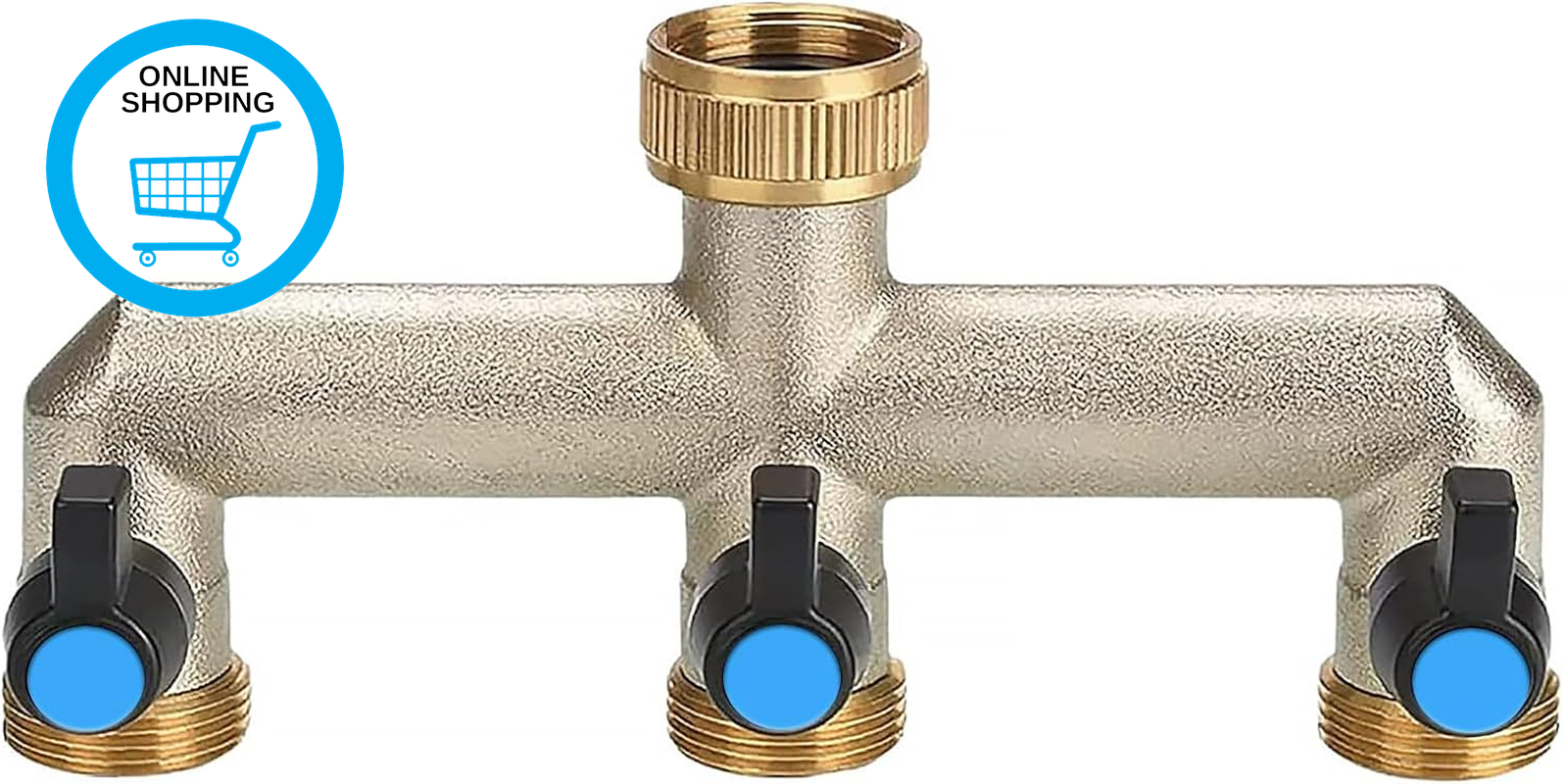 Brass Garden Tap Splitter 3 Way Hose Manifold,Multi Tap Connector,Faucet Splitte