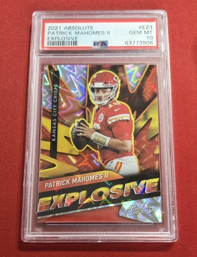 2021 ABSOLUTE EXPLOSIVE PATRICK MAHOMES #E23 GRADE PSA 10 GEM MINT POP 4 ONLY!🔥