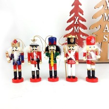 5pcs 12cm Nutcracker Soldier Figures Ornaments for Tree Outdoor Indoor Lawn
