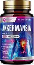 Akkermansia Probiotic Supplement, 2 Billion AFU wth Prebiotic Fiber, Gut Support