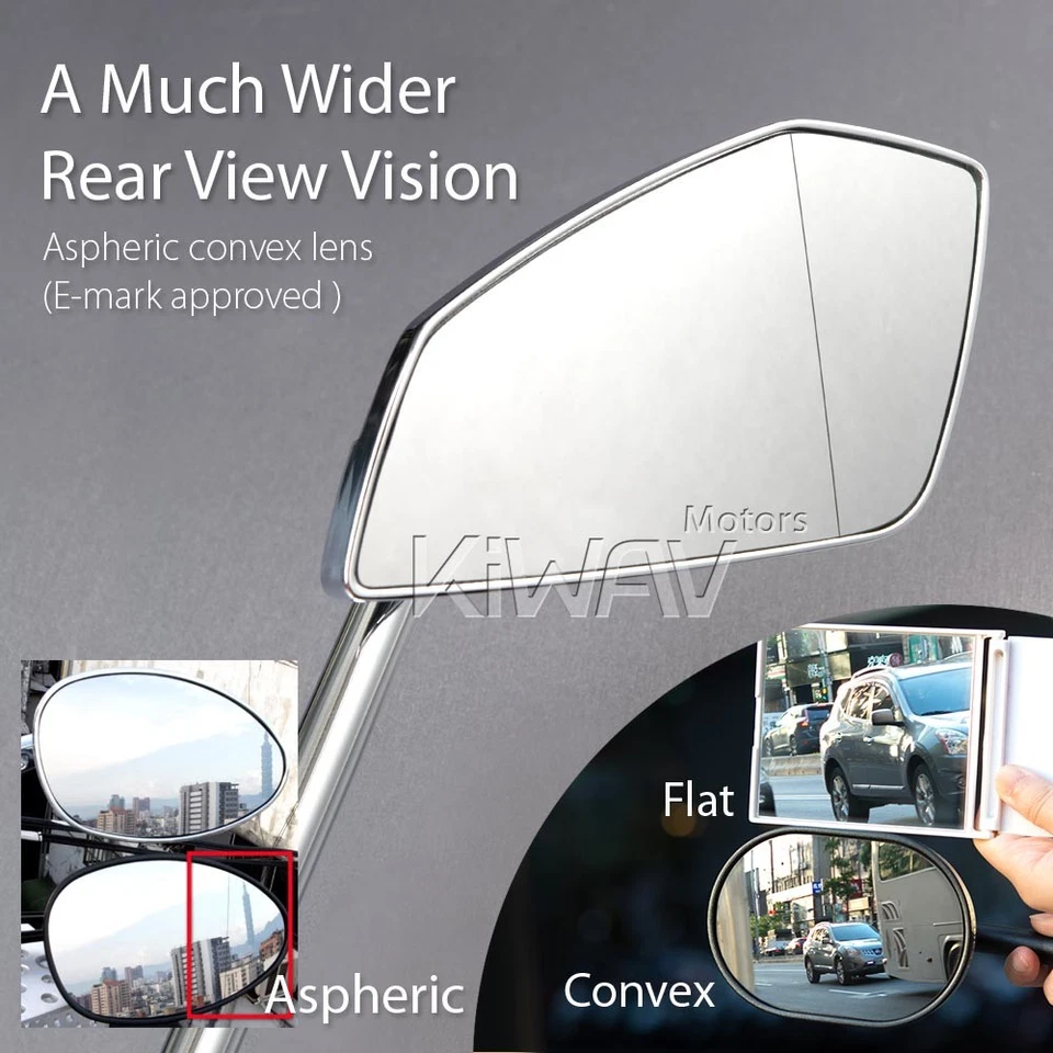 Chrome CleaverII mirror mat black base aluminum fairing mount fits Yamaha YZF R - Imagem 4 de 4