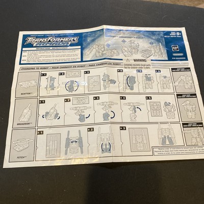 Scattor Broadside Fetch| Transformers Armada | Instruction Manual