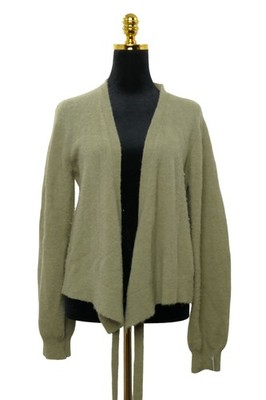 Part Two Damen Cardigan Strickjacke S grün schilffgrün V-Neck Band mit Alpaka