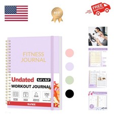 Fitness Journal Workout Planner for Women  Men, A5 6.4" x 8.3" Workout Journ...